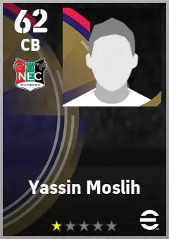 Yassin Moslih eFootball 2026 player card — 62 OVR CB