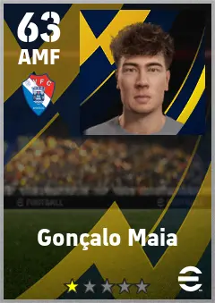 Goncalo Maia eFootball 2026 player card — 63 OVR AMF