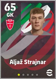 Aljaz Strajnar eFootball 2026 player card — 65 OVR GK