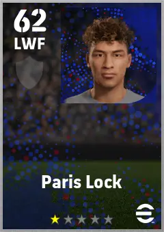 Paris Lock eFootball 2026 player card — 62 OVR LWF