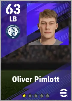 Oliver Pimlott eFootball 2026 player card — 63 OVR LB