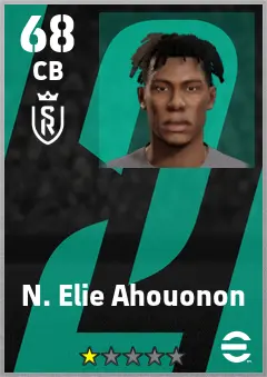 N. Elie Ahouonon eFootball 2026 player card — 68 OVR CB
