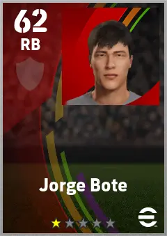 Jorge Bote eFootball 2026 player card — 62 OVR RB