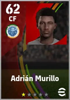 Adrian Murillo eFootball 2026 player card — 62 OVR CF