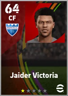 Jaider Victoria eFootball 2026 player card — 64 OVR CF