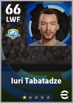 Iuri Tabatadze eFootball 2026 player card — 66 OVR LWF
