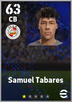 Samuel Tabares eFootball 2026 player card — 63 OVR CB