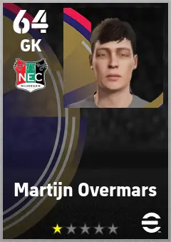 Martijn Overmars eFootball 2026 player card — 64 OVR GK