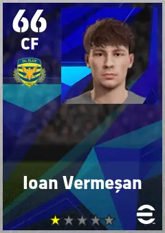 Ioan Vermesan eFootball 2026 player card — 66 OVR CF