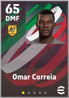 Omar Correia eFootball 2026 player card — 65 OVR DMF