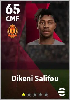 Dikeni Salifou eFootball 2026 player card — 65 OVR CMF