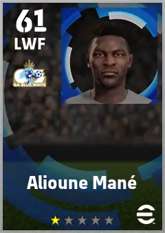 Alioune Mane eFootball 2026 player card — 61 OVR LWF