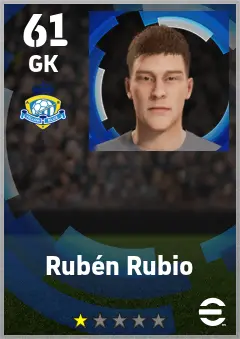 Ruben Rubio eFootball 2026 player card — 61 OVR GK