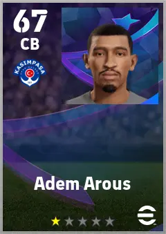 Adem Arous eFootball 2026 player card — 67 OVR CB