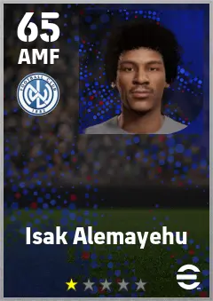 Isak Alemayehu eFootball 2026 player card — 65 OVR AMF