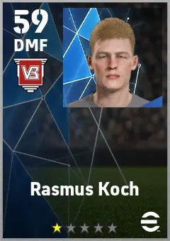 Rasmus Koch eFootball 2026 player card — 59 OVR DMF