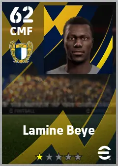 Lamine Beye eFootball 2026 player card — 62 OVR CMF