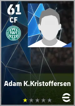 Adam K.Kristoffersen eFootball 2026 player card — 61 OVR CF