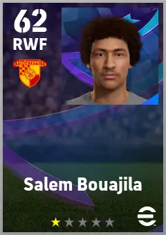 Salem Bouajila eFootball 2026 player card — 62 OVR RWF