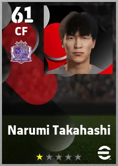 Narumi Takahashi eFootball 2026 player card — 61 OVR CF