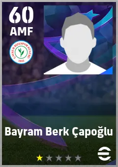 Bayram Berk Capoglu eFootball 2026 player card — 60 OVR AMF