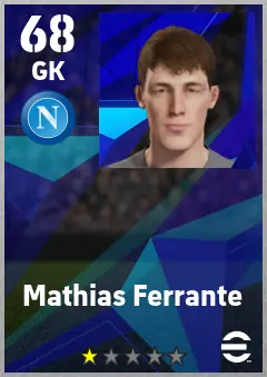 Mathias Ferrante eFootball 2026 player card — 68 OVR GK