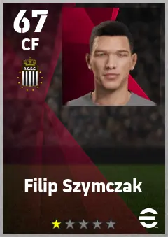 Filip Szymczak eFootball 2026 player card — 67 OVR CF