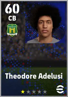 Theodore Adelusi eFootball 2026 player card — 60 OVR CB