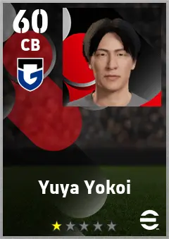 Yuya Yokoi eFootball 2026 player card — 60 OVR CB