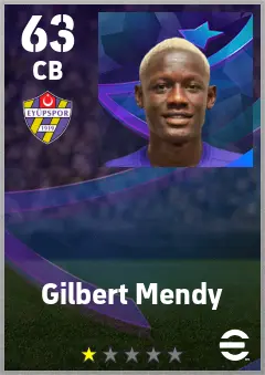 Gilbert Mendy eFootball 2026 player card — 63 OVR CB