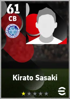 Kirato Sasaki eFootball 2026 player card — 61 OVR CB