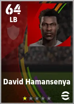 David Hamansenya eFootball 2026 player card — 64 OVR LB
