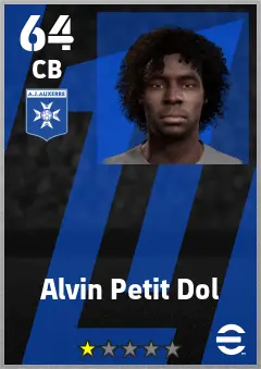 Alvin Petit Dol eFootball 2026 player card — 64 OVR CB