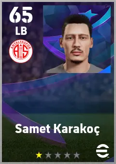 Samet Karakoc eFootball 2026 player card — 65 OVR LB