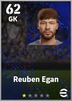 Reuben Egan eFootball 2026 player card — 62 OVR GK