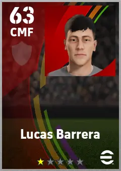 Lucas Barrera eFootball 2026 player card — 63 OVR CMF