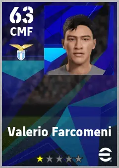 Valerio Farcomeni eFootball 2026 player card — 63 OVR CMF