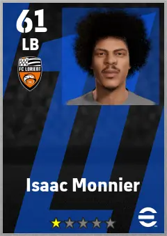 Isaac Monnier eFootball 2026 player card — 61 OVR LB