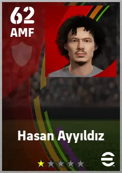 Hasan Ayyildiz eFootball 2026 player card — 62 OVR AMF