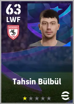 Tahsin Bulbul eFootball 2026 player card — 63 OVR LWF