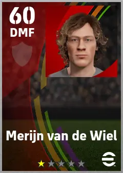 Merijn van de Wiel eFootball 2026 player card — 60 OVR DMF