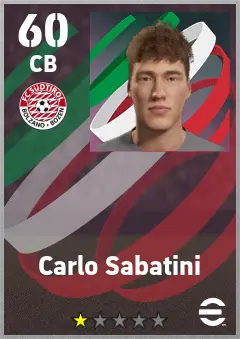 Carlo Sabatini eFootball 2026 player card — 60 OVR CB