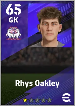 Rhys Oakley eFootball 2026 player card — 65 OVR GK