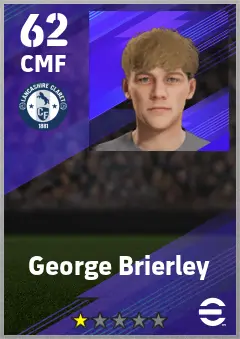 George Brierley eFootball 2026 player card — 62 OVR CMF