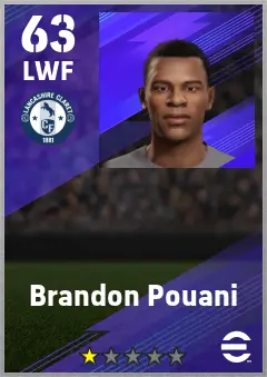 Brandon Pouani eFootball 2026 player card — 63 OVR LWF