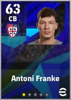 Antoni Franke eFootball 2026 player card — 63 OVR CB