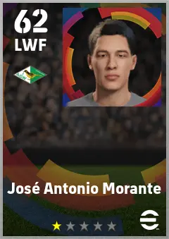 Jose Antonio Morante eFootball 2026 player card — 62 OVR LWF