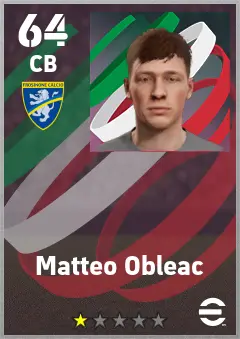 Matteo Obleac eFootball 2026 player card — 64 OVR CB