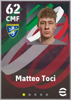 Matteo Toci eFootball 2026 player card — 62 OVR CMF