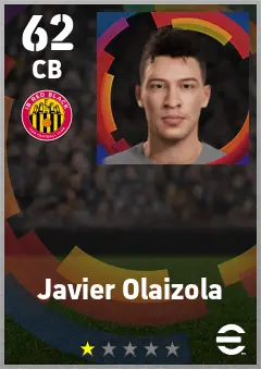 Javier Olaizola eFootball 2026 player card — 62 OVR CB